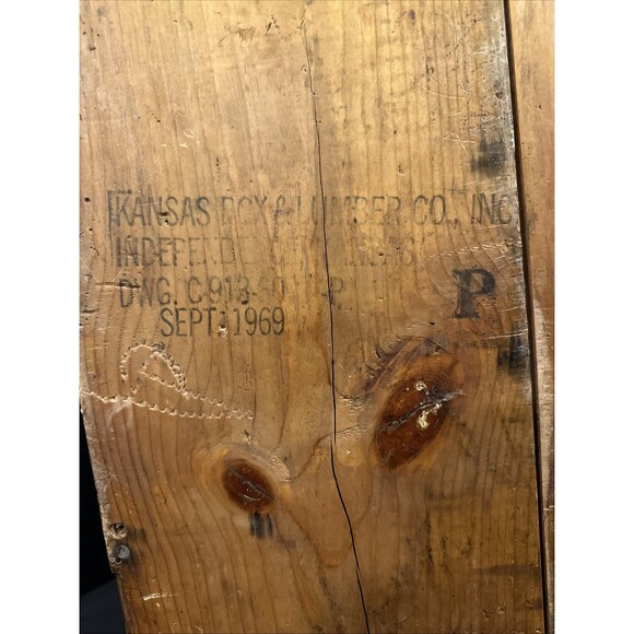 1969 Wooden Crate  Ammunition For Cannon With Explosive Projectiles w/handles - Picture 9 of 9